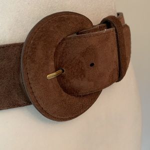 Trending Wide Suede belt Brown